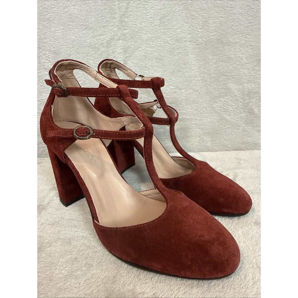 Sundance Suede Tatiana Heels Pumps Shoes Size 6 37 Rust Red Coquette Glam Money